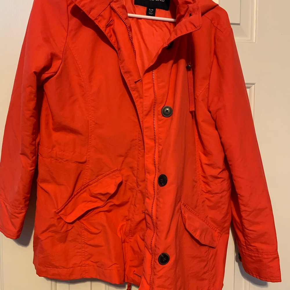 Lands' End Pink Utility Jacket with Hood and Water-Resistant Finish